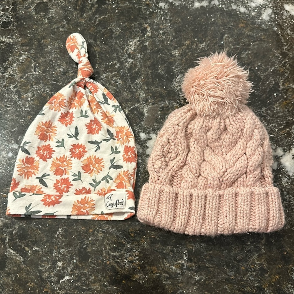 Baby Girl Hat Bundle Gap and Copper Pearl 6M